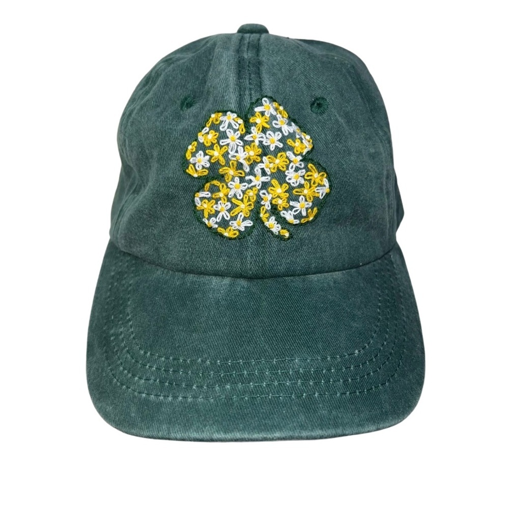 Green Shamrock Embroidered Women's Cap​